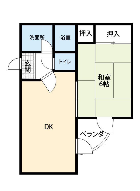 フォレストパークA(1LDK/1階)の間取り写真