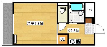 T.R.M.マンション(1K/2階)の間取り写真