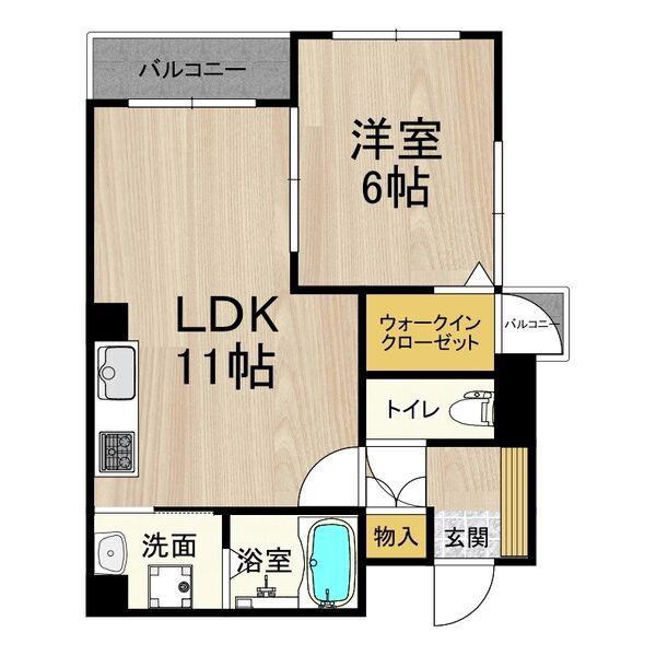 M.HILLS西本町(1LDK/10階)の間取り写真