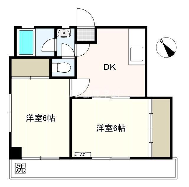 ビレッジハウス13(2DK/1階)の間取り写真
