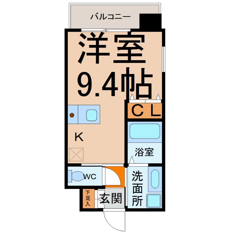 プレサンス鶴舞駅前ブリリアント(1K/8階)の間取り写真