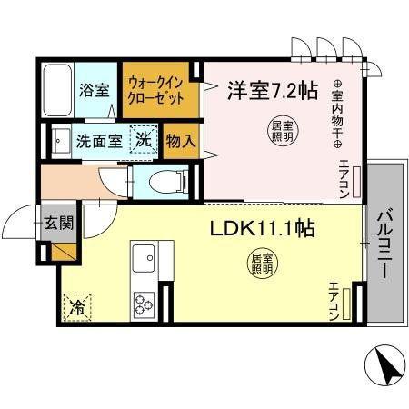フレシール(1LDK/2階)の間取り写真