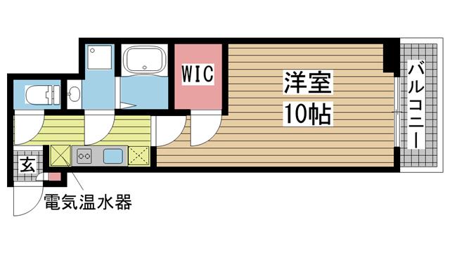 アスヴェル神戸元町II(1K/10階)の間取り写真