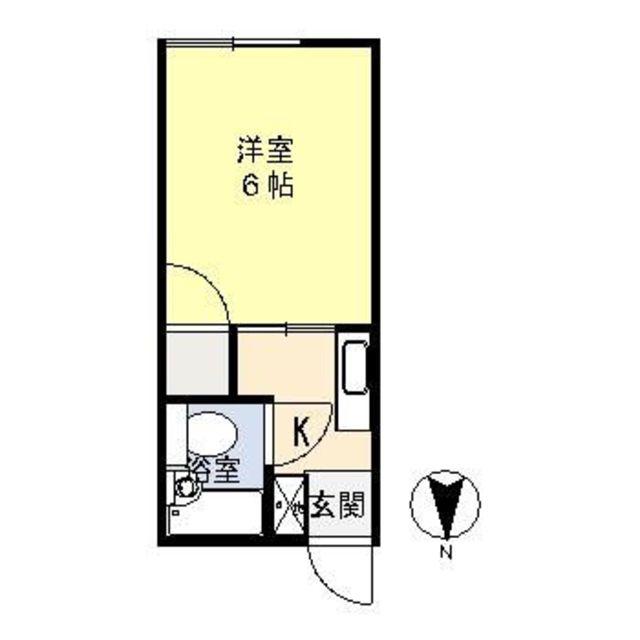 シティハイム倖(1K/1階)の間取り写真