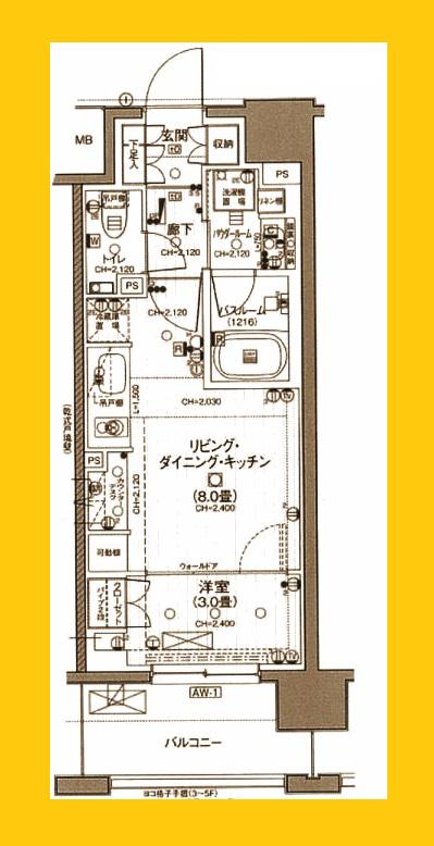 デュオステージ横濱桜木町(1LDK/6階)の間取り写真