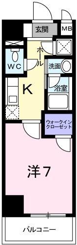 アルドール・K(1K/4階)の間取り写真