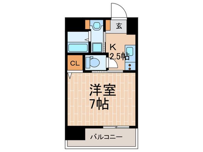 グランメール灘(1K/9階)の間取り写真