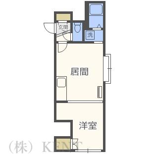 さっけんパレスB(1LDK/2階)の間取り写真