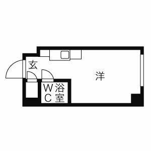 ティアラパレス北大前(1K/6階)の間取り写真