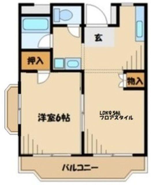 グリーンプラザ御園3号棟(1LDK/2階)の間取り写真