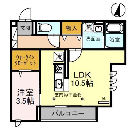 クレールIII(1LDK/2階)の間取り写真