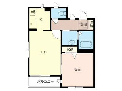 カームハイツ(1LDK/2階)の間取り写真