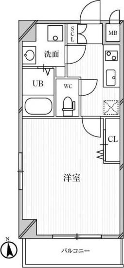 地下鉄谷町線 都島駅 徒歩13分 9階建 築11年(1K/2階)の間取り写真