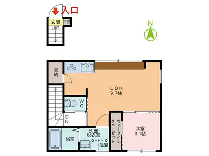 RITZ.II(1LDK/2階)の間取り写真