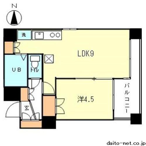 タウンコート松涛(1LDK/3階)の間取り写真