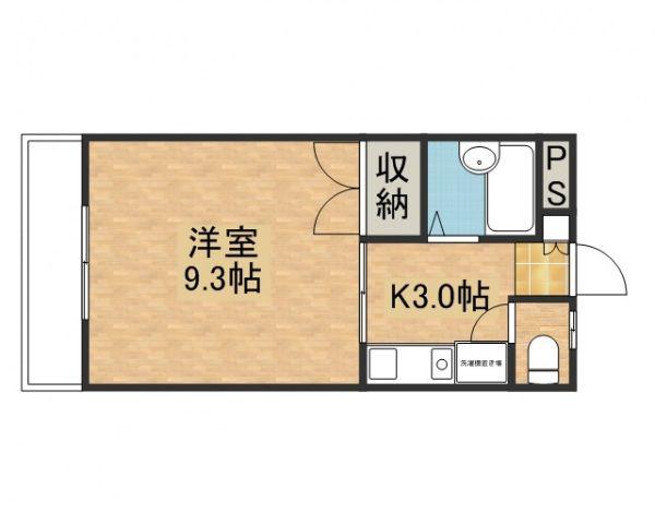 グランコーポK(1K/2階)の間取り写真