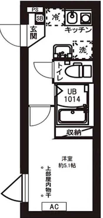 レピュア駒込レジデンス(1K/1階)の間取り写真
