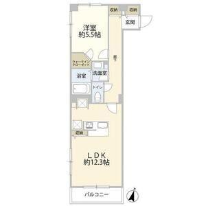 田園調布マンション(1LDK/3階)の間取り写真