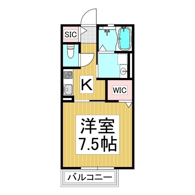 コンフォーティア稲田(1K/2階)の間取り写真
