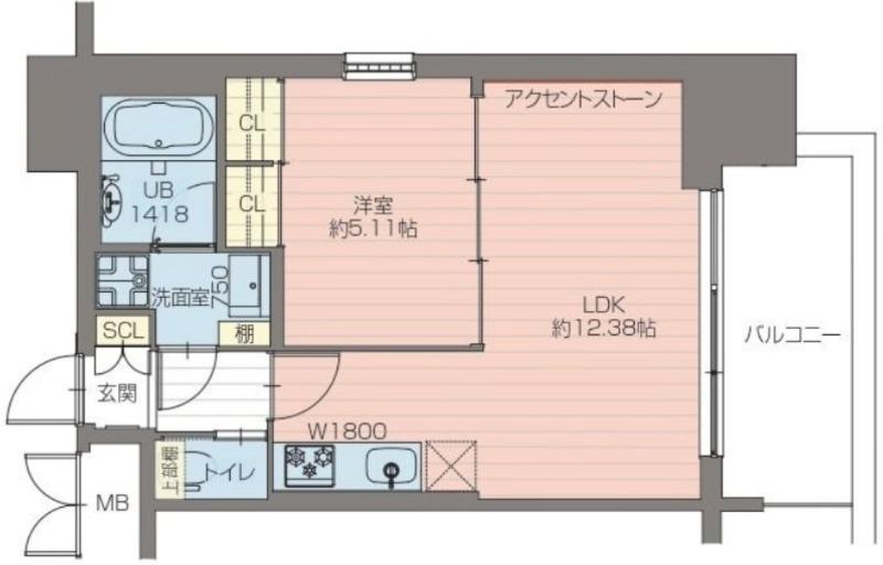 プレジオ阿波座9-15F(1LDK/14階)の間取り写真