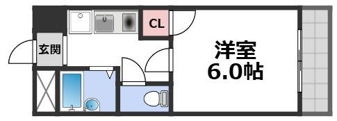 メゾンベルクール(1K/3階)の間取り写真