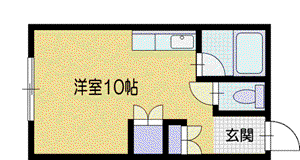 クリスタル恵み野I(ワンルーム/2階)の間取り写真