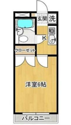 メルシー西中延II(1K/1階)の間取り写真
