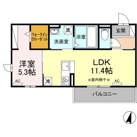 BEAUPORT(1LDK/3階)の間取り写真