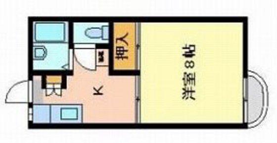 ストリーム津島(1K/1階)の間取り写真