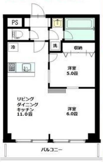 ハイホーム本陣(2LDK/6階)の間取り写真