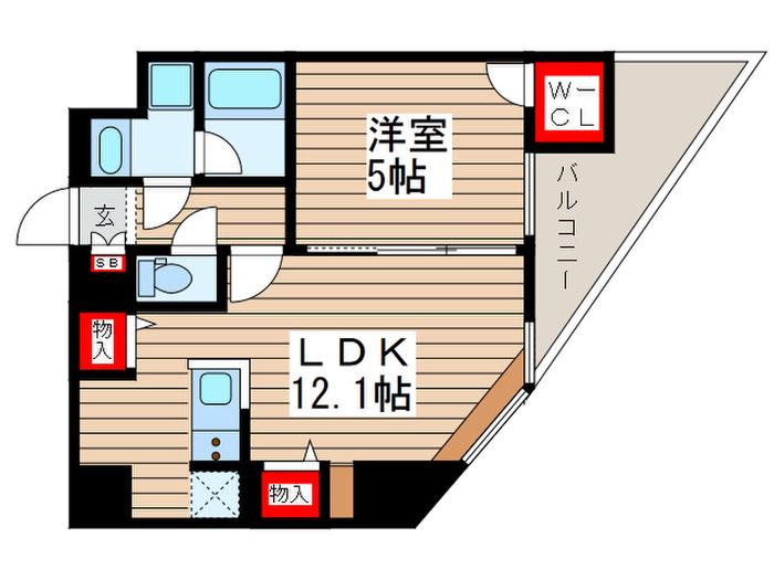 アイル グランデ押上イースト(1LDK/2階)の間取り写真
