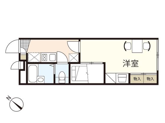 レオパレスもみじIII(1K/2階)の間取り写真