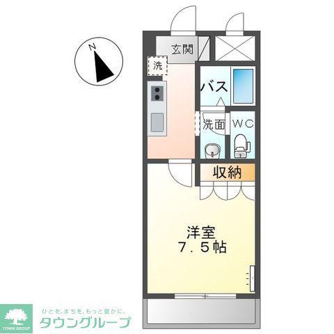 サンクリスタル(1K/2階)の間取り写真