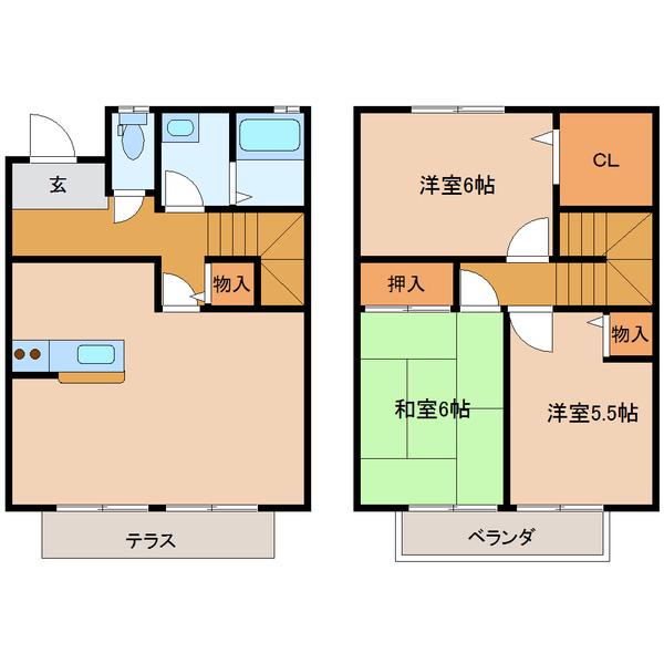 旭ガーデンプレイス六番館(3LDK/1階)の間取り写真