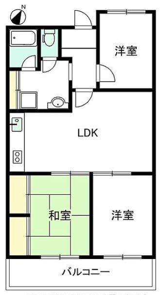 フローラ末広(3LDK/2階)の間取り写真