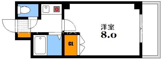 カルティエ城北通(1K/4階)の間取り写真
