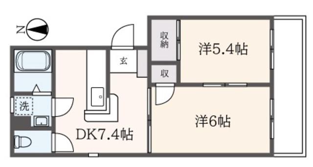 上原コーポ(2DK/3階)の間取り写真