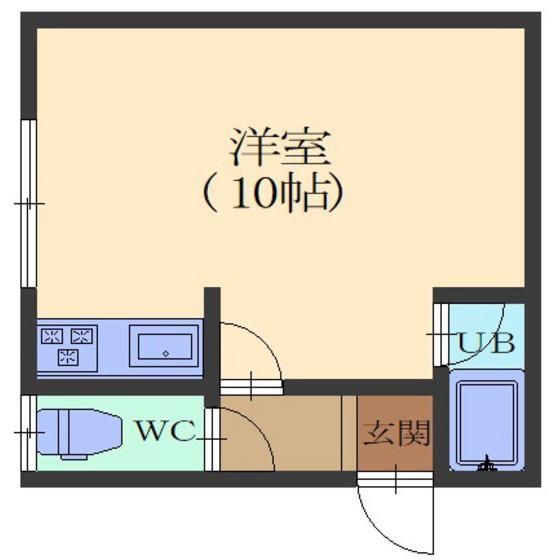 ファンロード(ワンルーム/2階)の間取り写真