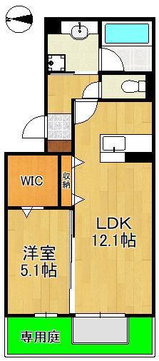 HABITAT YOSHINO(1LDK/1階)の間取り写真