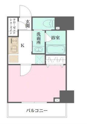 ザ・パークメゾン東大井(1K/4階)の間取り写真