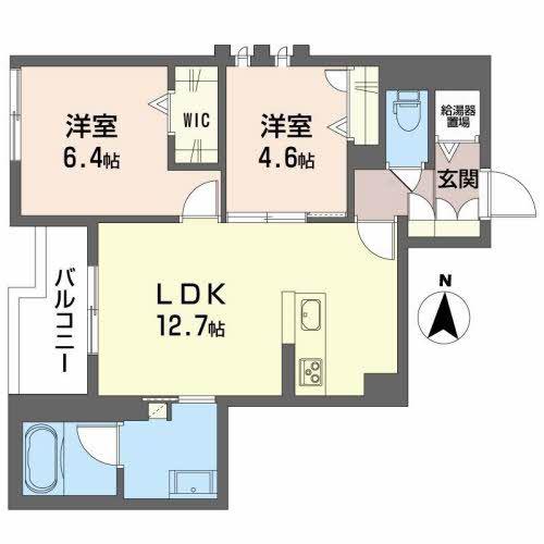 アビタシオン野神(2LDK/1階)の間取り写真
