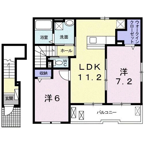 R・SグランツIII(2LDK/2階)の間取り写真