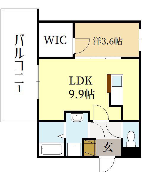一乗寺北大丸町計画(1LDK/1階)の間取り写真