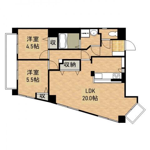エーデル坂(2LDK/7階)の間取り写真