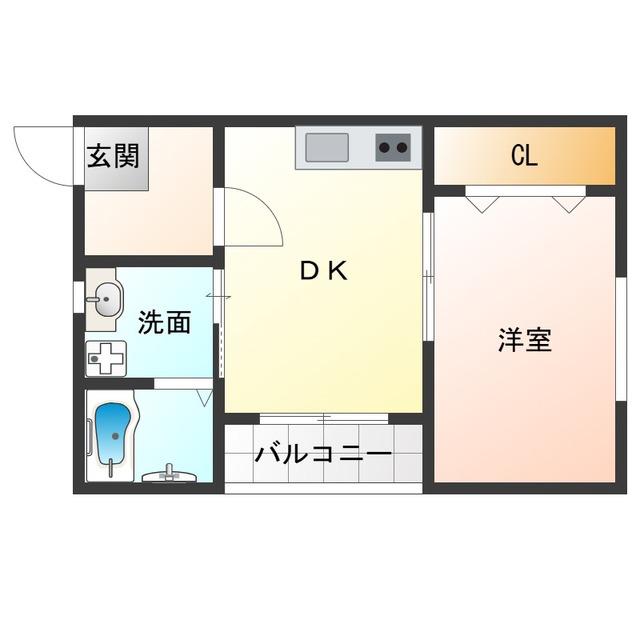 メゾン・デパール(1DK/3階)の間取り写真