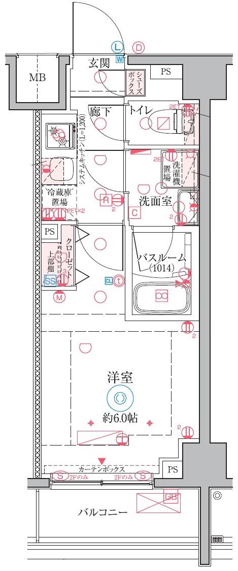 クレヴィスタ横浜天王町(1K/4階)の間取り写真