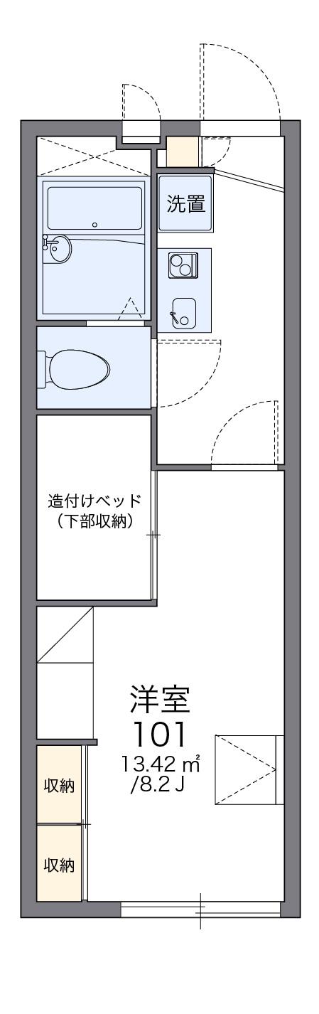 コンフォート平松(1K/2階)の間取り写真