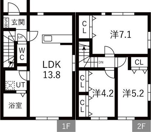 グランルーク(3LDK/1階)の間取り写真