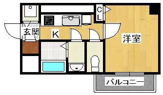 サムティ東難波ECLAT(1K/11階)の間取り写真