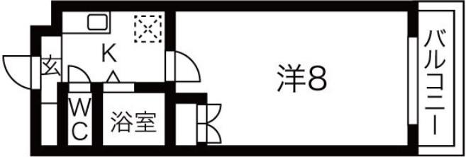パテオ長居(1K/4階)の間取り写真